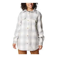 Columbia Women's Calico Basin Long Sleeve Shacket Front_Flat