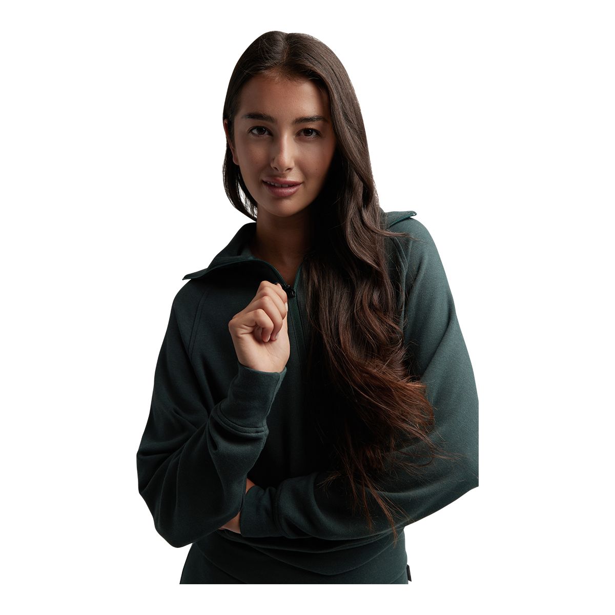 Everyday Sunday Women's The Warm Pop Over Half Zip Long Sleeve Top