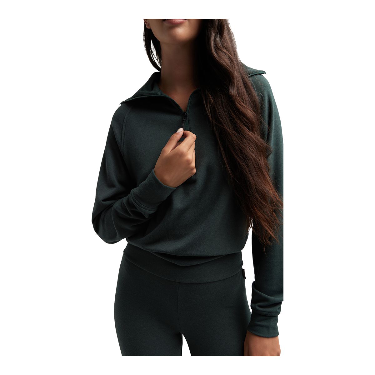 Everyday Sunday Women's The Warm Pop Over Half Zip Long Sleeve Top