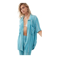 O'Neill Women's Tricia Woven Top Front_Three_Fourths_Angled_Left