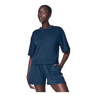 FWD Women's Free Drapeknit T Shirt Front_Angled_Left