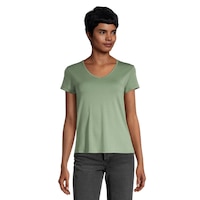 Ripzone Women's Citron V-Neck T-Shirt Front_Flat