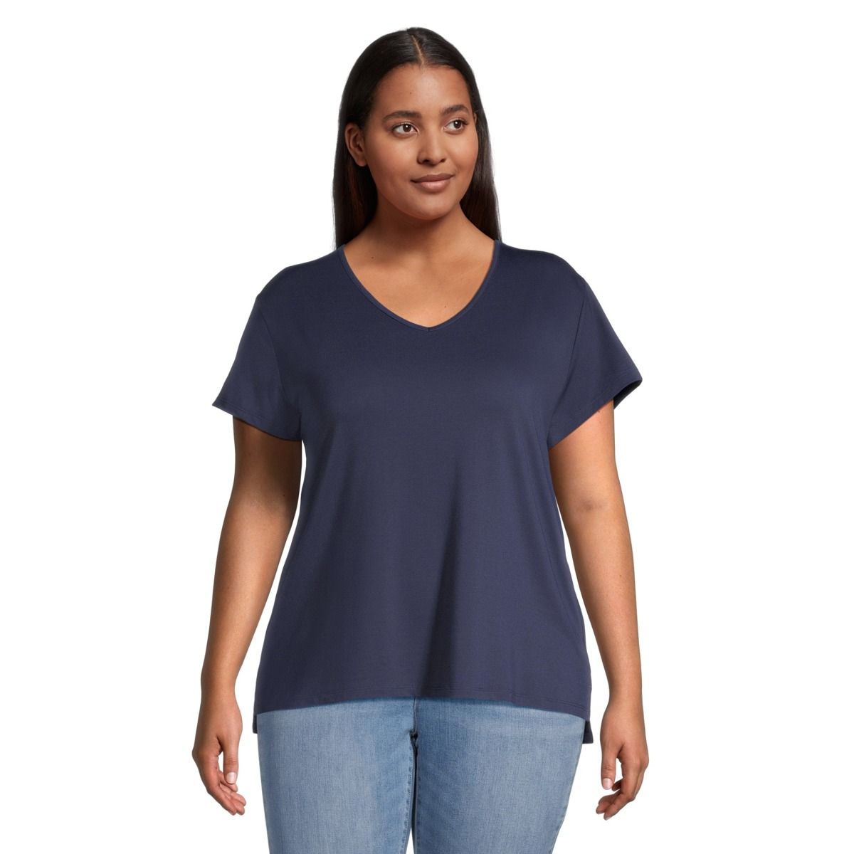 Ripzone Women's Plus Size Citron V Neck T Shirt