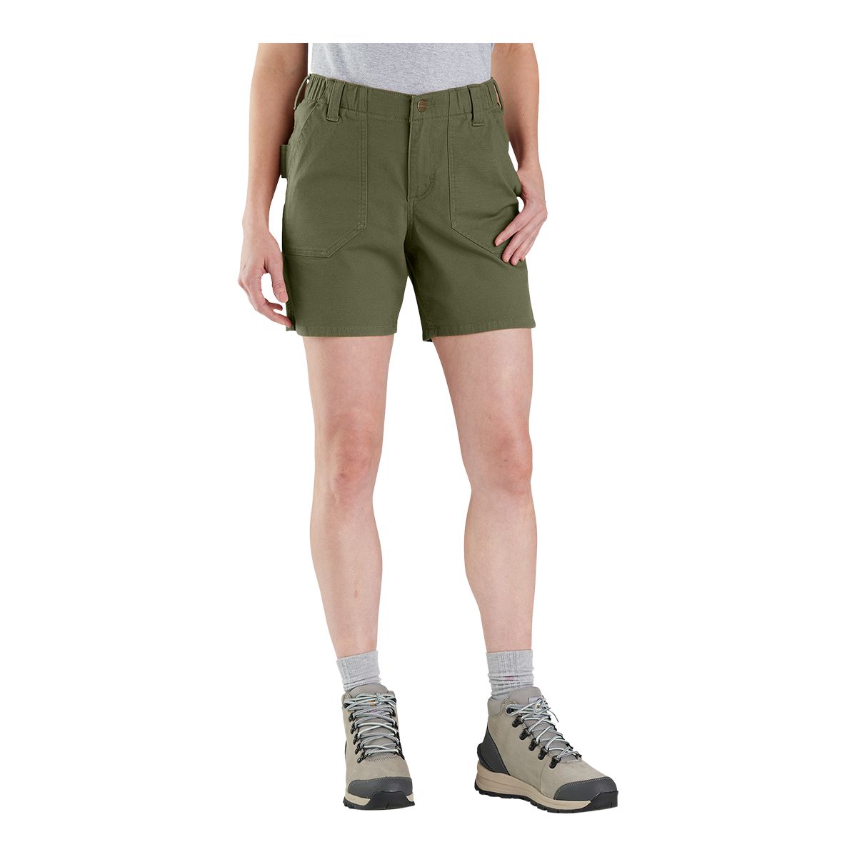 Image of Carhartt Women's Rugged Relaxed Fit Canvas Workshort Pants
