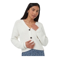 Tentree Women's Highline Boucle Cardigan Front_Flat