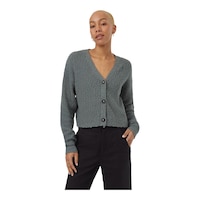 Tentree Women's Hiline Boucle Cardigan Front_Flat