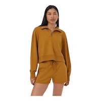 Tentree Women's Softterry Light 1/4 Zip Top Front_Flat