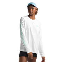 The North Face Women's Sleeve Hit Graphic Shirt Front_Three_Fourths_Angled_Right