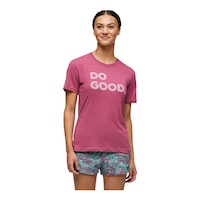 Cotopaxi Women's Do Good Repeat Organic T Shirt Front_Angled_Right