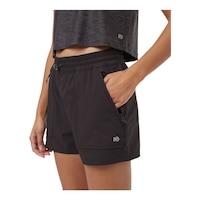 Tentree Women’s Ecostretch Nylon Shorts Front_Three_Fourths_Angled_Left
