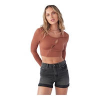 O'Neill Women's Emery Knit Top Front_Flat