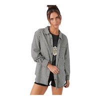 O'Neill Women's Logan Woven Flannel Top Front_Three_Fourths_Angled_Right