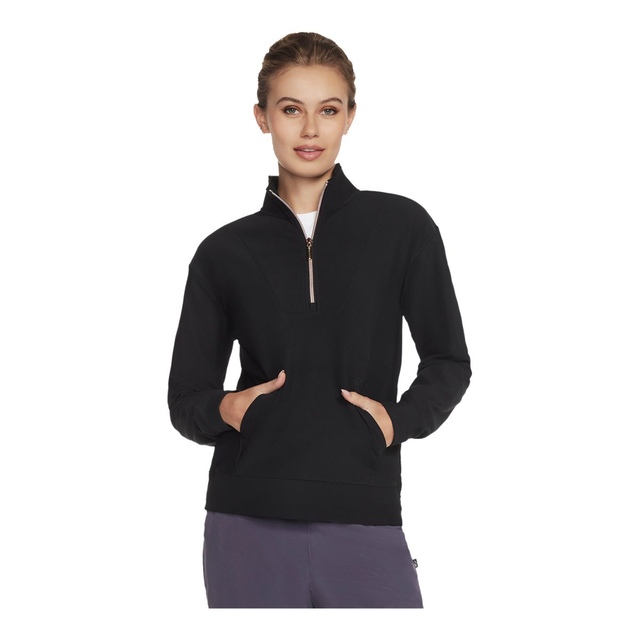 Skechers Women's Go Luxe Rib 1/4 Zip Long Sleeve Top