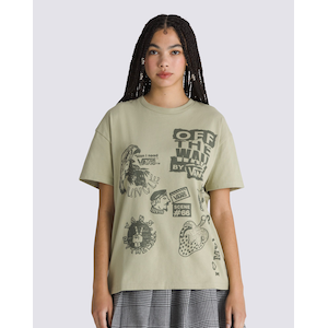 Vans Women's Mixed Messages Oversized ELM T Shirt