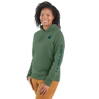 Carhartt Women's Logo Sleeve Graphic Hoodie Front_Angled_Left