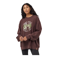 Tentree Women's Hike More Oversize Crew Sweatshirt Front_Angled_Left