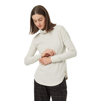 Tentree Women's TreeWaffle Turtleneck Long Sleeve Shirt Front_Angled_Left