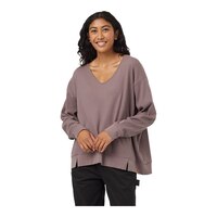 Tentree Women's TreeWaffle Deep V-Neck Long Sleeve T Shirt Front_Angled_Left