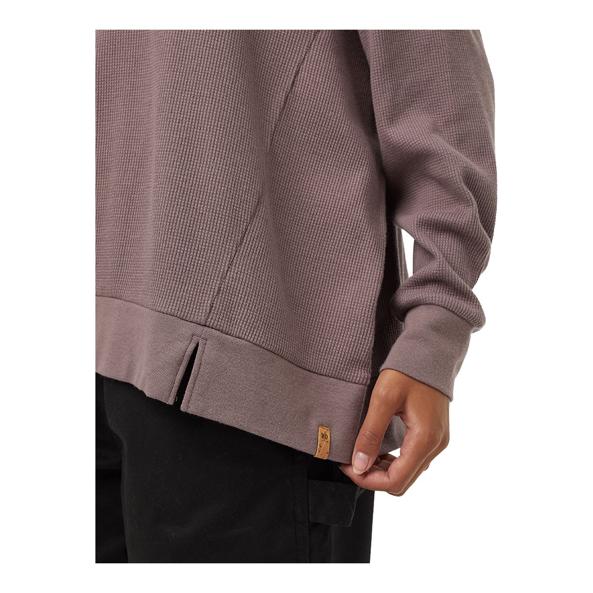 Tentree Women's TreeWaffle Deep V-Neck Long Sleeve T Shirt