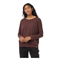 Tentree Women's TreeBlend Hi Low Long Sleeve T Shirt Front_Angled_Left