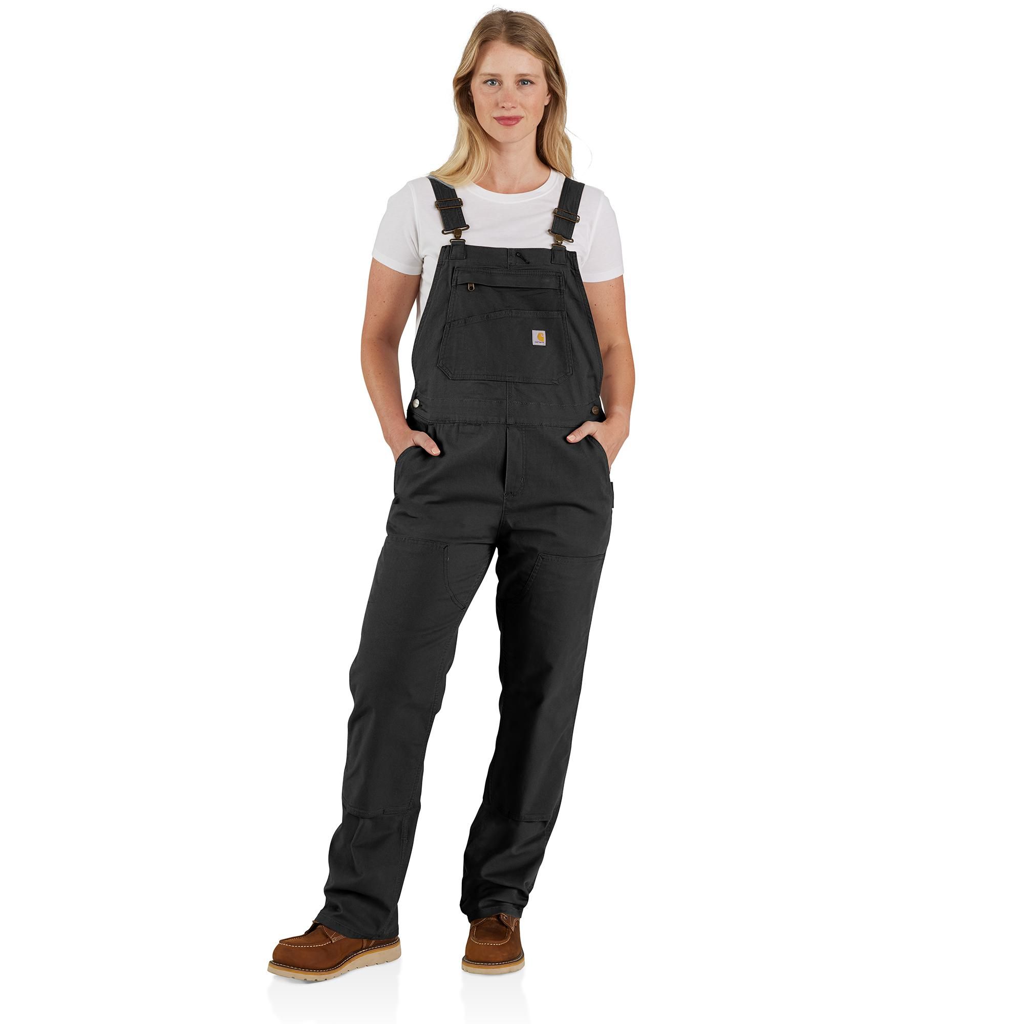 Carhartt Women's Rugged Flex Loose Fit Double Front Canvas Bib Overalls