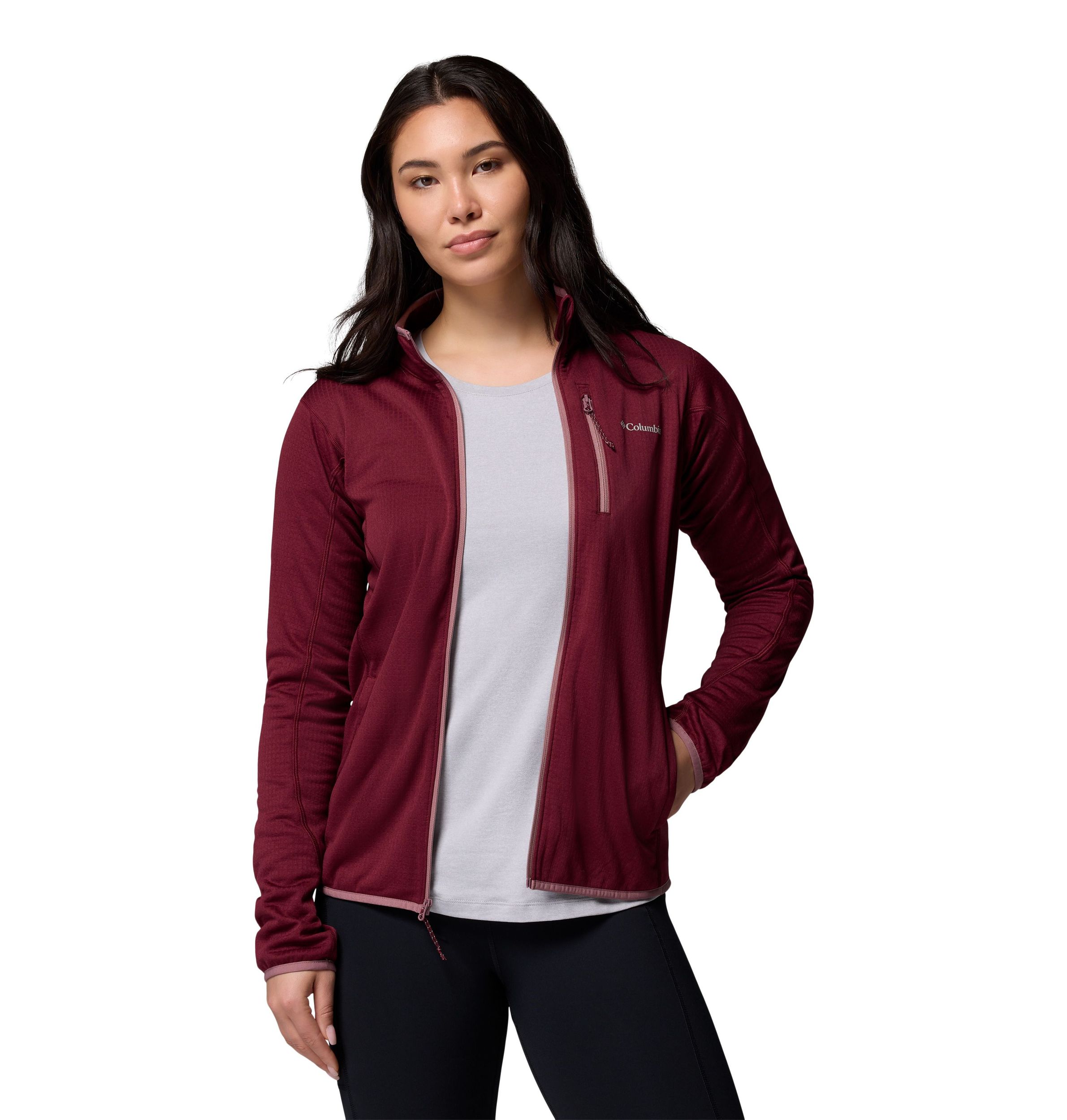 Columbia Women's Essential Hike Grid Full Zip Long Sleeve Top