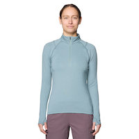 Mountain Hardwear Women's Crater Lake™ Heavyweight All Over Print 1/2 Zip Long Sleeve Top with UPF 50+ Sun Protection Front_Flat