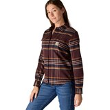 Carhartt Women's Tencel™ Relaxed Fit Long Sleeve Flannel Shirt Front_Angled_Left