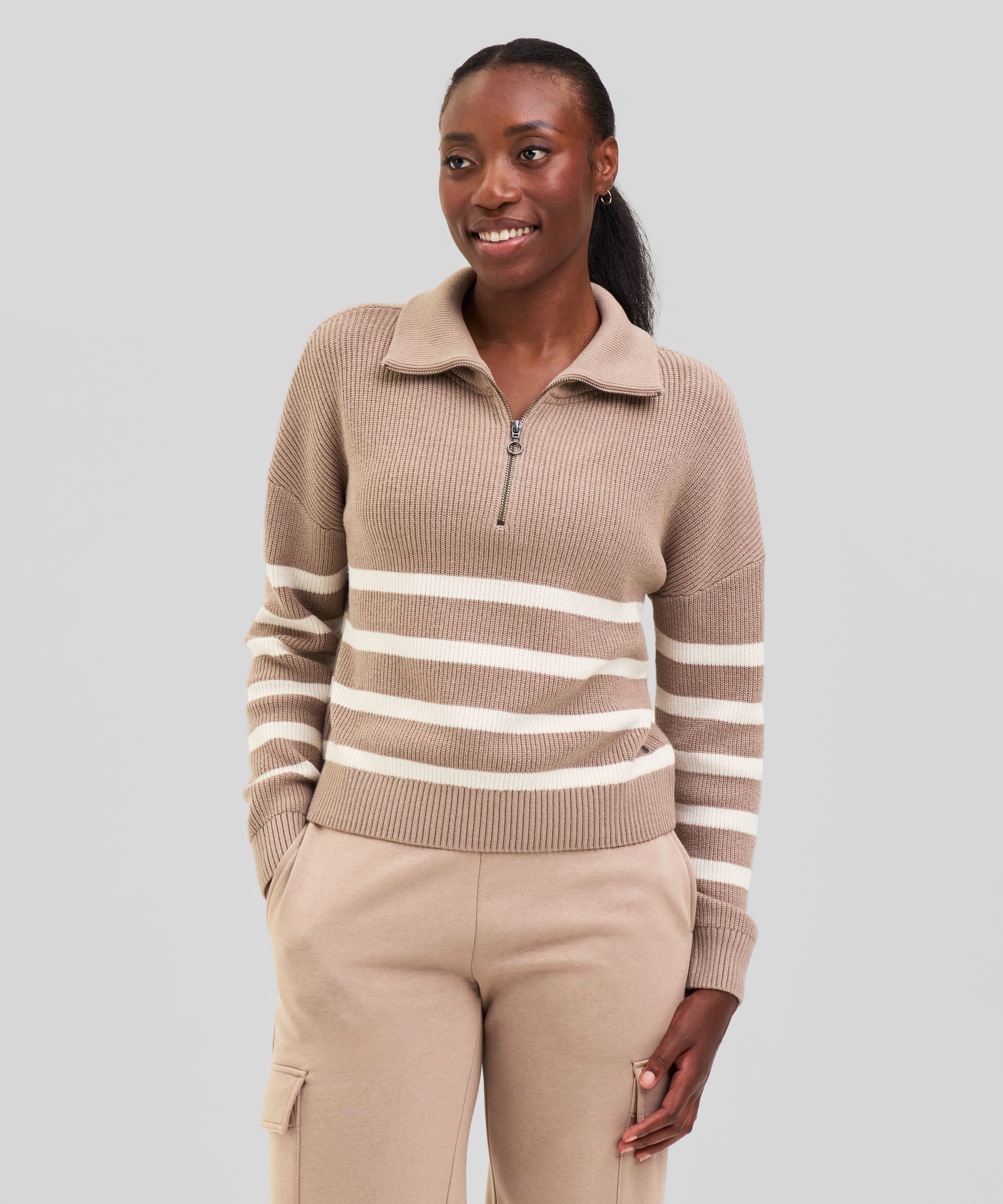 Ripzone Women's Eliza Knitted 1/4 Zip Quarter Sweater