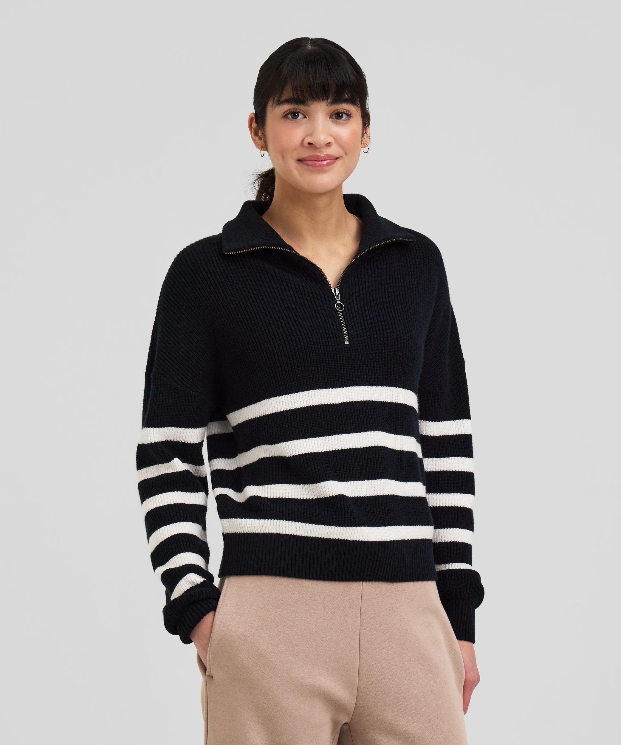 Ripzone Women's Eliza Knitted 1/4 Zip Quarter Sweater