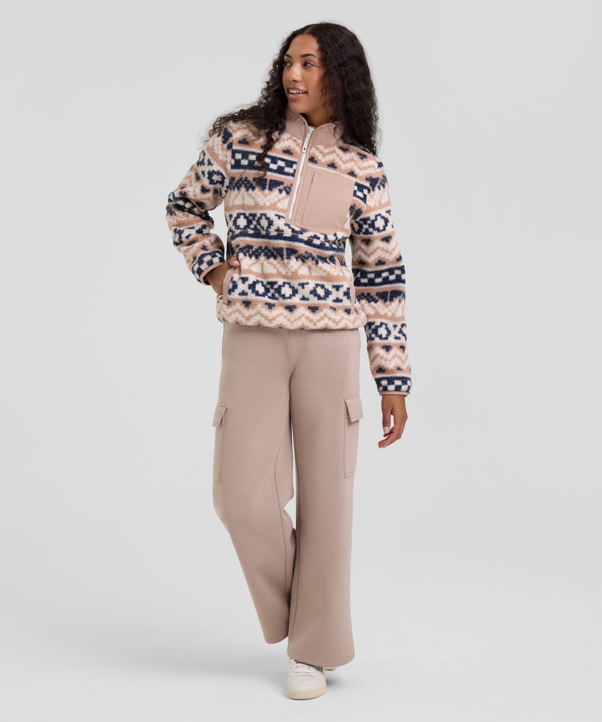 Woods Women's Sherpa Fleece 1/4 Zip Long Sleeve Top