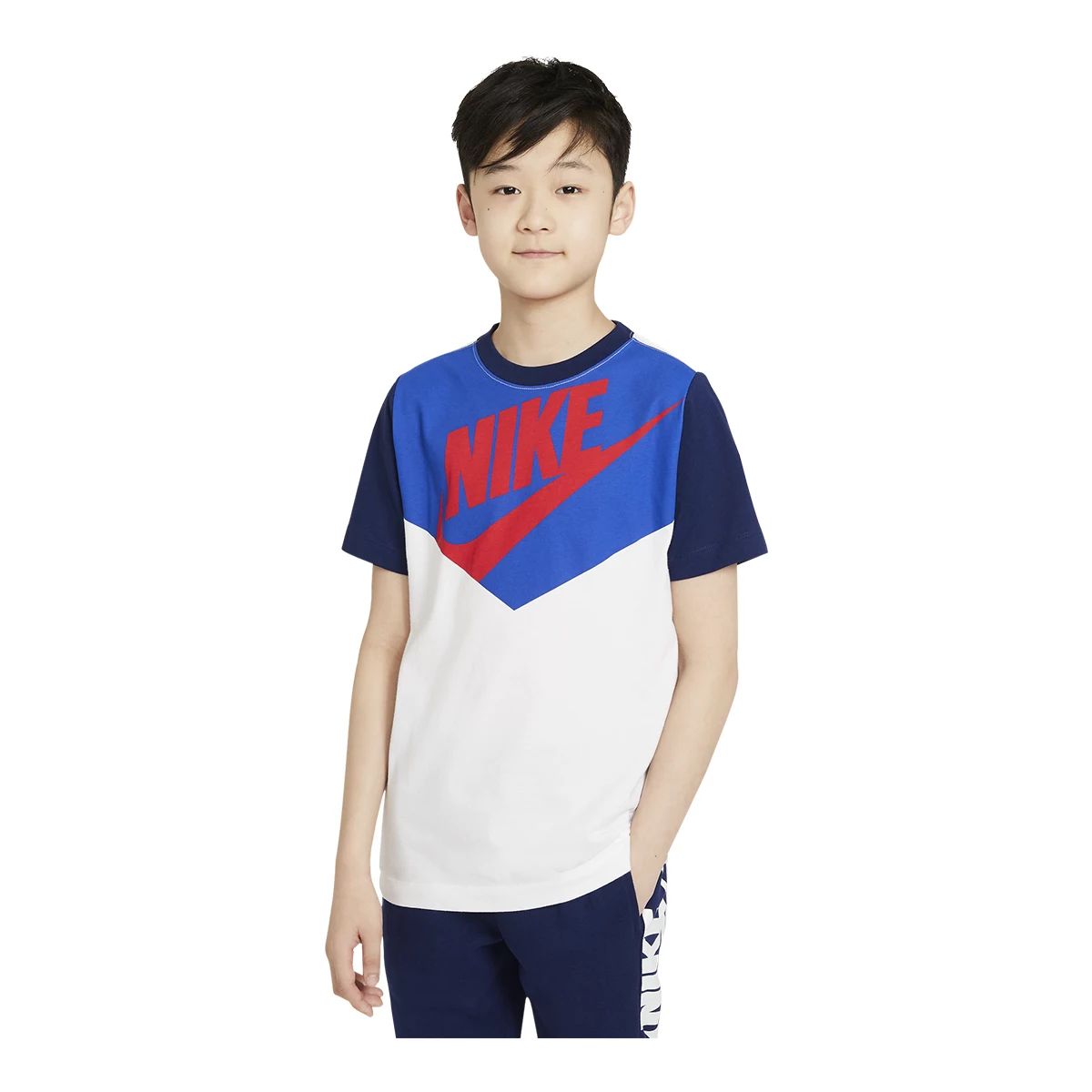 Nike Sportswear Boys' Amplify T Shirt, Kids', Crewneck, Cotton, Graphic