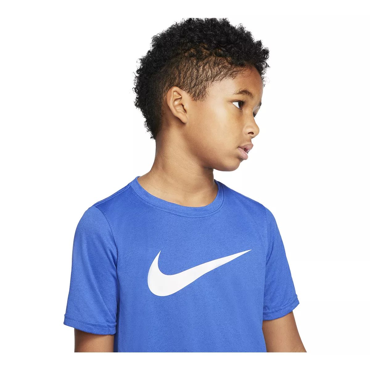 Nike Boys' Dri-FIT Legend Swoosh T Shirt, Kids, Crewneck, Quick Dry, Graphic