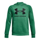 Under Armour Boys' Rival Hoodie, Kids', Pullover, Fleece, Lightweight, Kangaroo Pocket Front_Flat