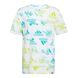 adidas Boys' Glitchy All Over Print Badge Of Sport T Shirt Front_Flat