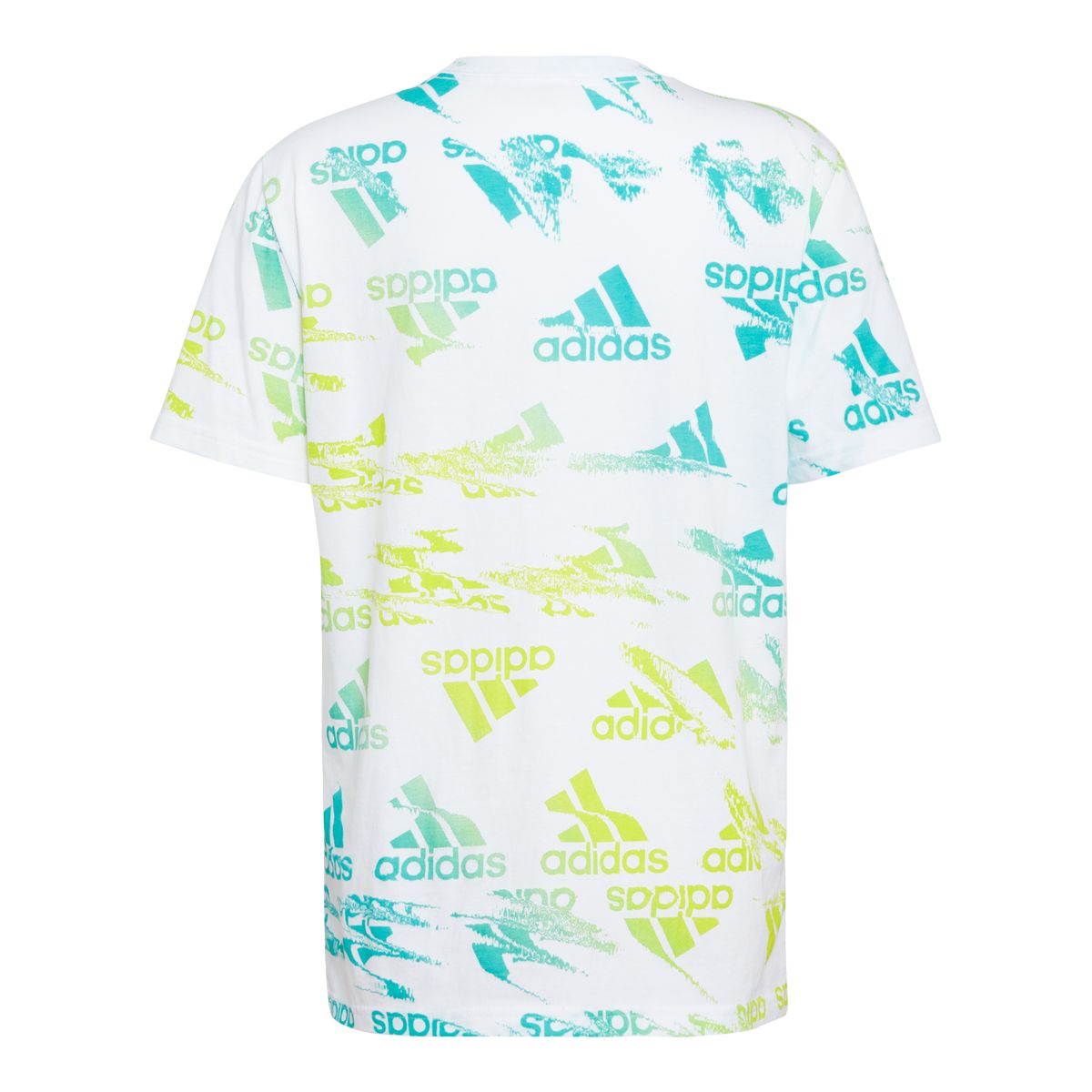 adidas Boys' Glitchy All Over Print Badge Of Sport T Shirt