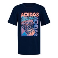 adidas Boys' Basketball T Shirt, Kids', Crewneck, Cotton, Graphic Front_Flat