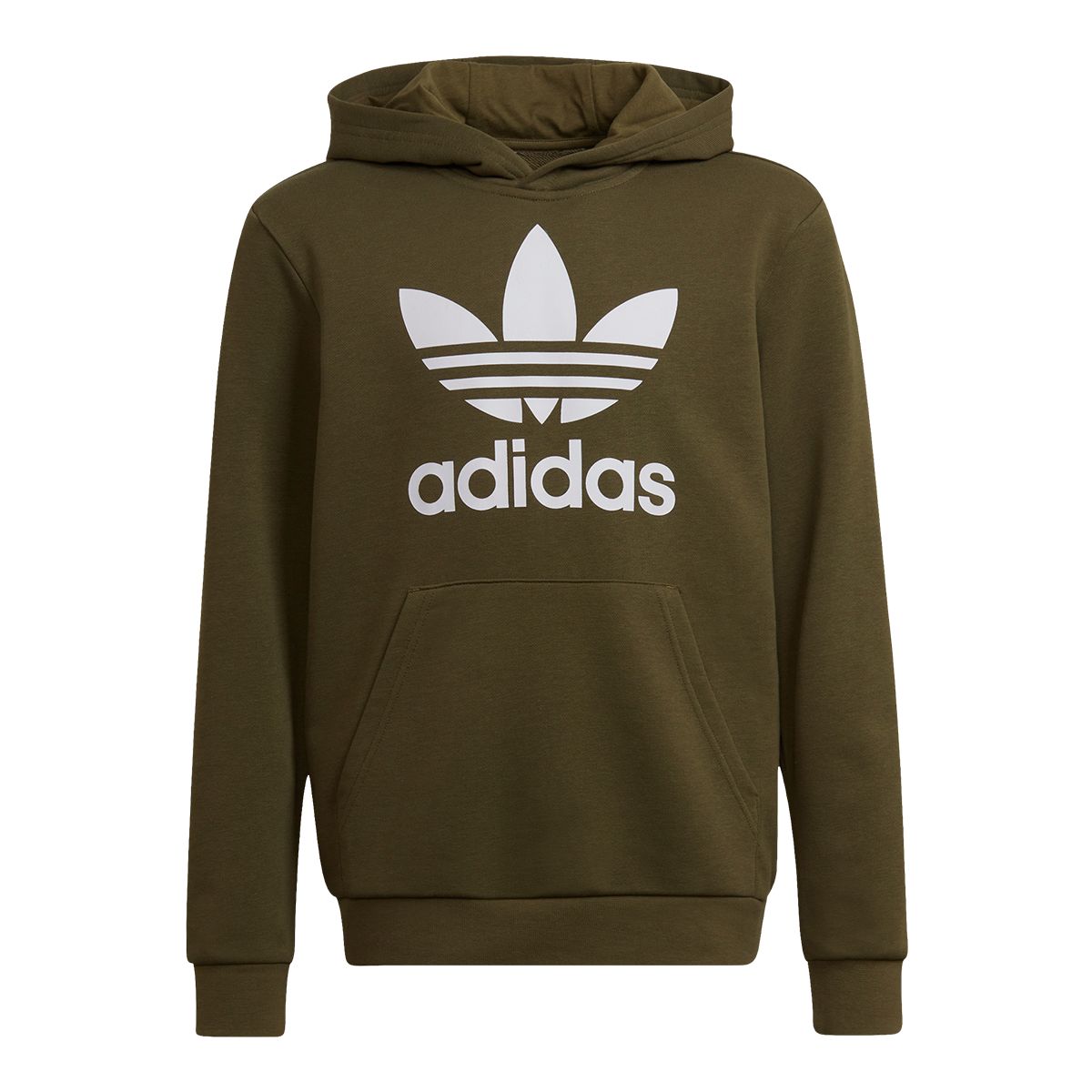 adidas Originals Boys' Trefoil Hoodie, Kids', Pullover, French Terry, Kangaroo Pocket