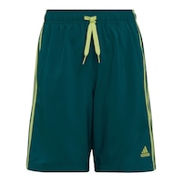 adidas Boys' 3-Stripe Woven Shorts, Kids', Mesh, Elastic Waistband, Pockets Front_Flat