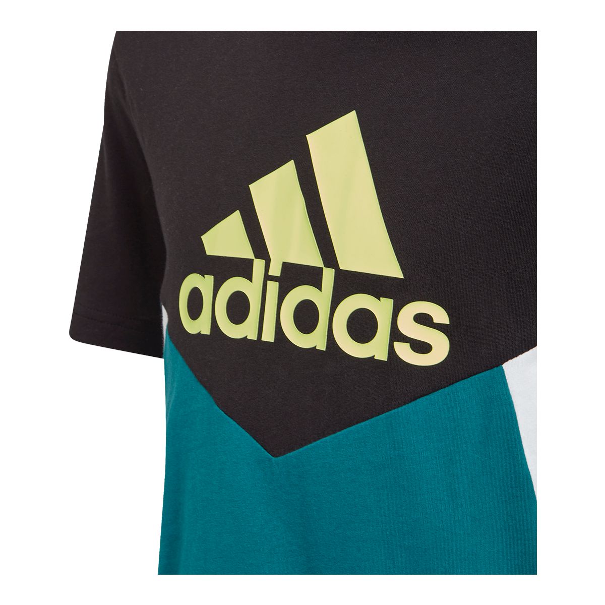 adidas Boys' Colourblock Badge Of Sport T Shirt, Kids', Crewneck, Cotton, Graphic
