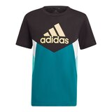 adidas Boys' Colourblock Badge Of Sport T Shirt, Kids', Crewneck, Cotton, Graphic Front_Flat