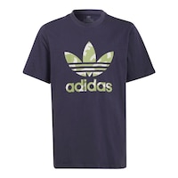 adidas Boys' Camo Trefoil T Shirt, Kids', Crewneck, Cotton, Graphic Front_Flat