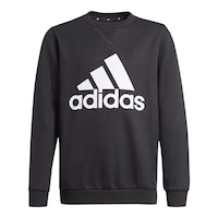 adidas Boys' Brand Love Sweatshirt, Kids, Crewneck, Quick Dry, Athletic Front_Flat