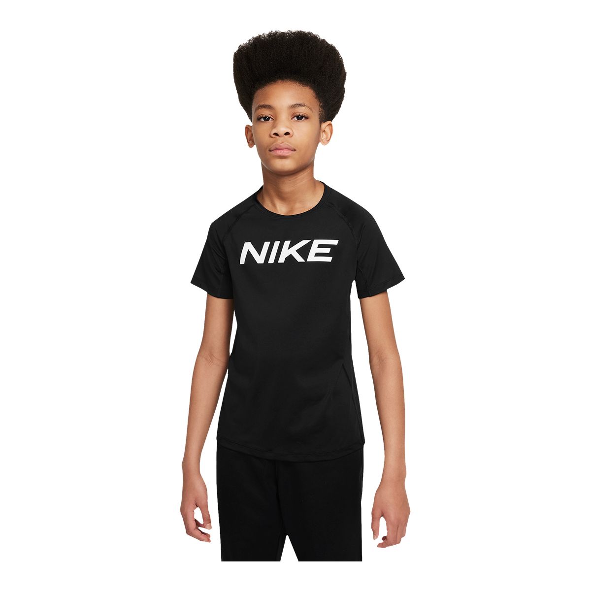 Nike Pro Boys' Dri-FIT T Shirt  Kids Crewneck Quick Dry
