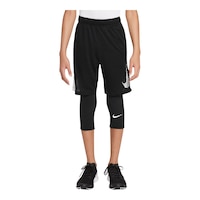 Nike Boys' Pro Dri-FIT 3QT Tights, Kids', 3/4 Cropped, Lightweight, Athletic, Training Front_Flat