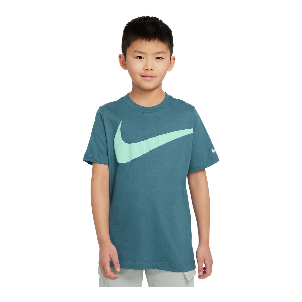 Nike Sportswear Boys' HBR Swoosh T Shirt, Kids', Crewneck, Cotton, Graphic