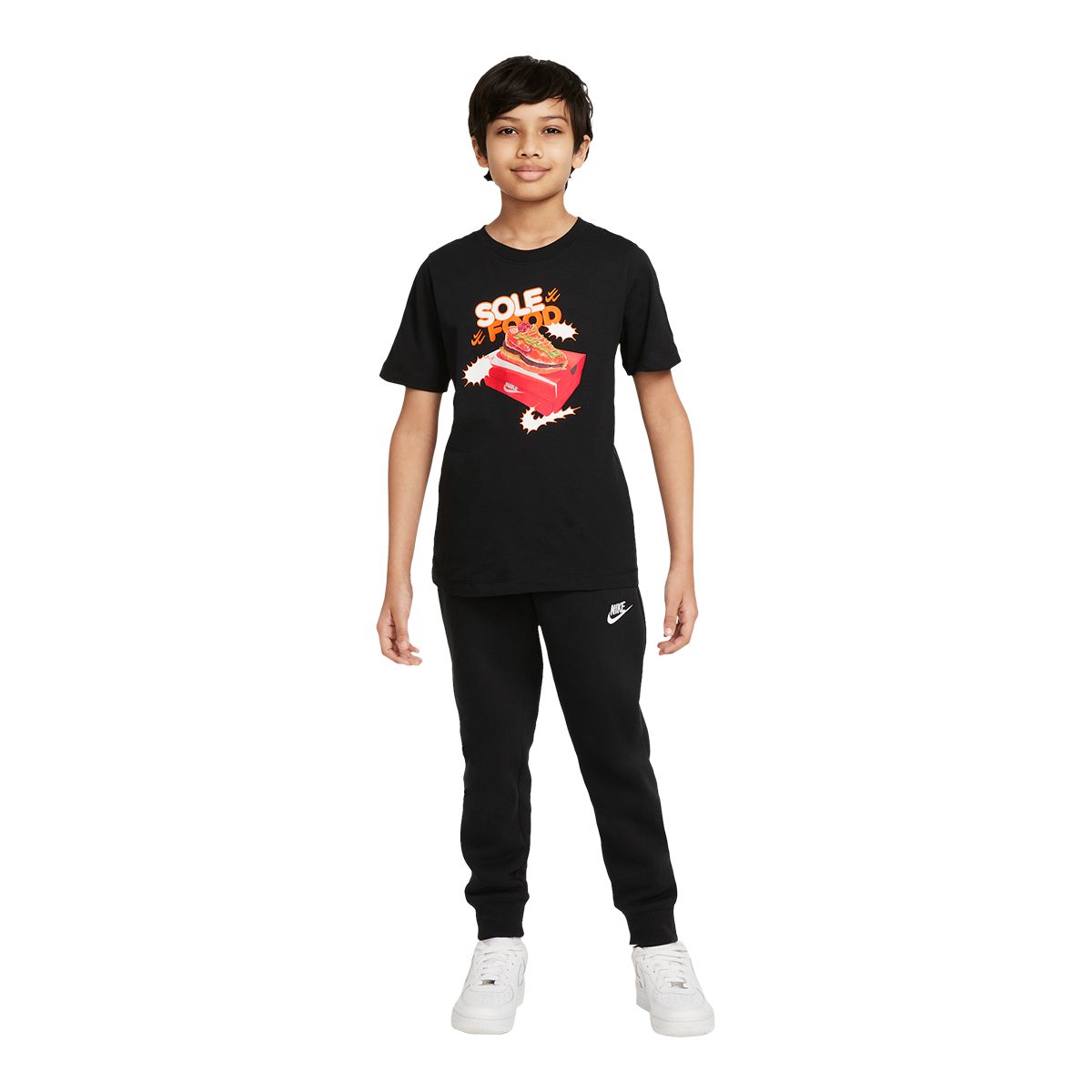 Nike Sportswear Boys' Sole Food T Shirt, Kids', Crewneck, Cotton, Athletic, Graphic