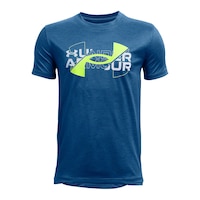 Under Armour Boys' Vented T Shirt, Kids, Crewneck Front_Flat