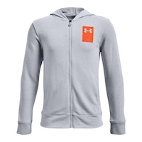 Under Armour Boys' Rival Terry Hoodie, Kids', Full Zip, Pockets Front_Flat