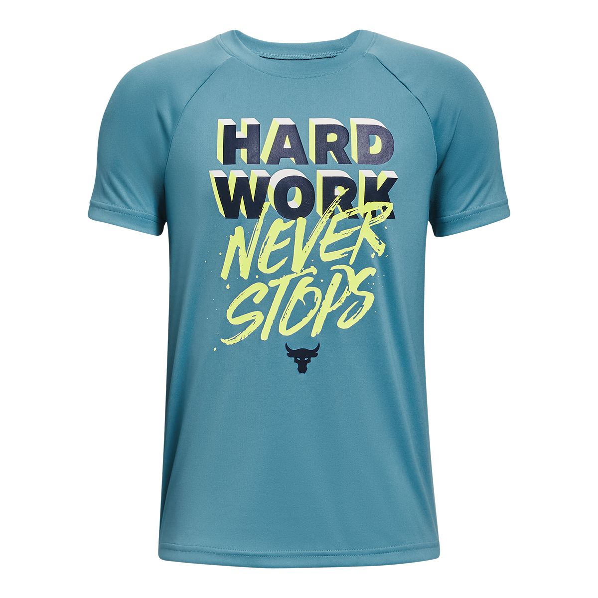 Under Armour Boys' Project Rock Tech Hardwork T Shirt, Kids, Crewneck, Quick Dry